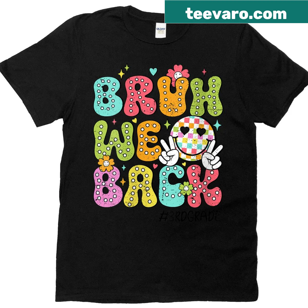 Vintage-style T-shirt for teachers with humorous back-to-school text — on a men's t-shirt
