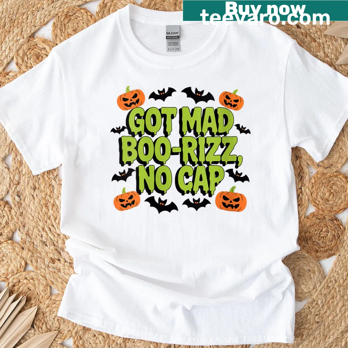 Funny Halloween T-shirt with contemporary slang for Gen Z — on a men's t-shirt