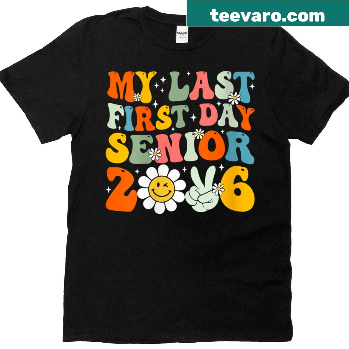 Vintage-style senior year t-shirt for students with a playful message — on a men's t-shirt