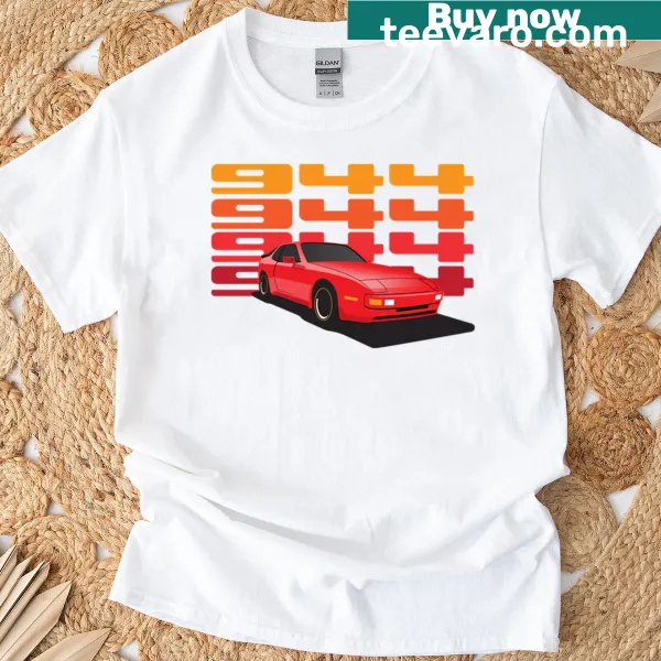 Illustrated t-shirt featuring the 1986 Porsche 944