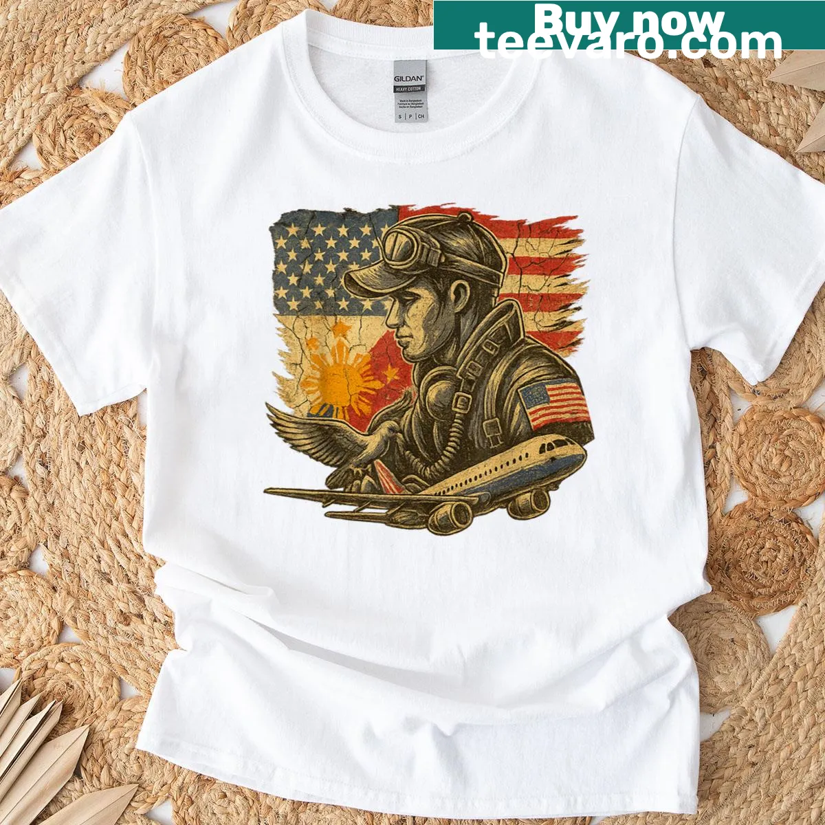 Playful T-shirt featuring racing pigeons design — on a men's t-shirt
