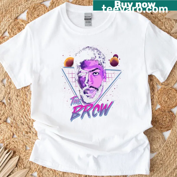 T-shirt featuring a humorous sticker-style graphic of Anthony Davis's iconic brow