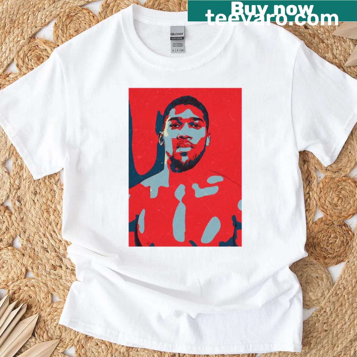 Dynamic T-shirt showcasing Anthony Joshua boxing design — on a men's t-shirt