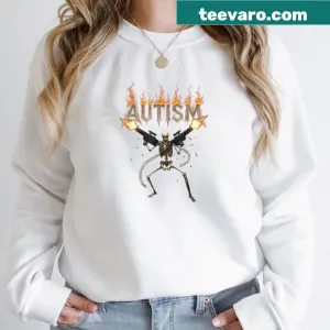 Autistic Skelleton Autism Skeleton Funny Oddly Specific Meme Autistic Awareness T-shirt ...