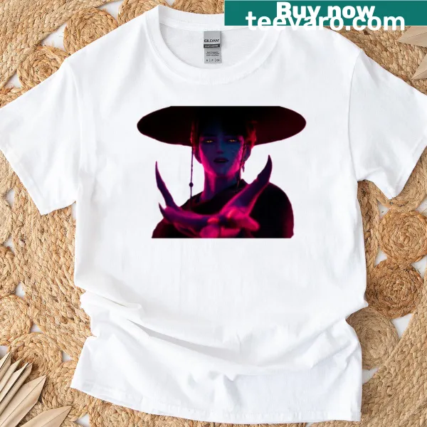 Cute illustration of a baby demon character on a t-shirt.