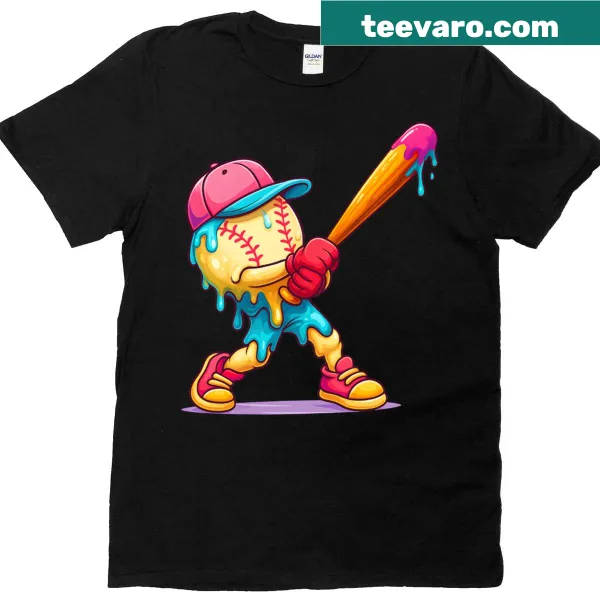 Ice cream cone with baseball theme on T-shirt