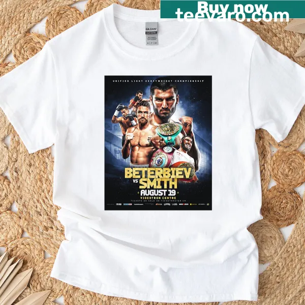 Official fight poster T-shirt for Beterbiev vs. Smith boxing match