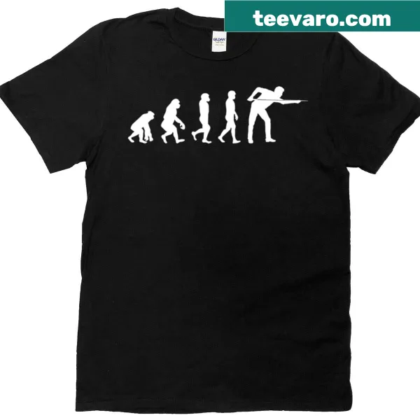 Funny T-shirt depicting billiards evolution graphic