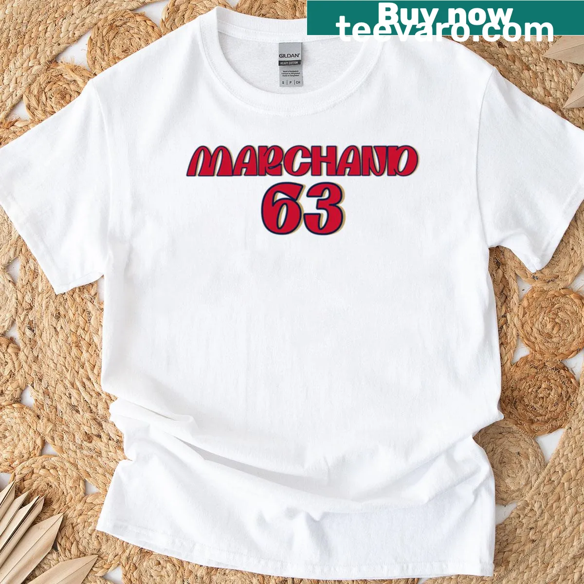 Illustration of Brad Marchand capturing his energy on a t-shirt — on a men's t-shirt