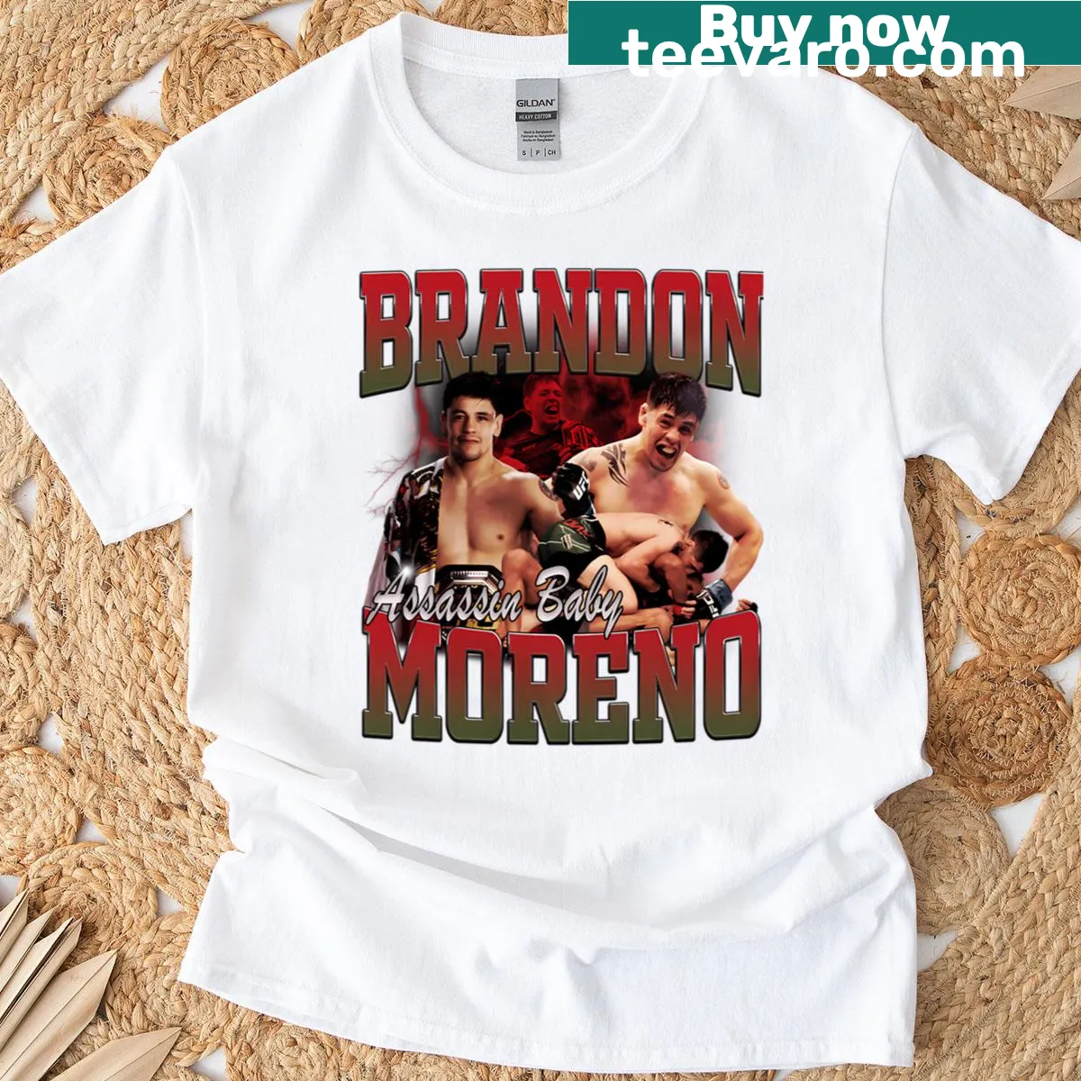 Vintage T-shirt featuring Brandon Moreno design — on a men's t-shirt