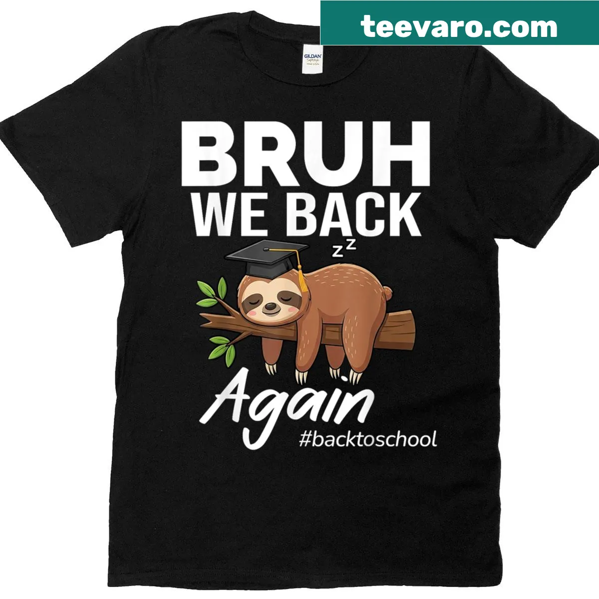 Funny T-shirt featuring a sloth design for back-to-school kids — on a men's t-shirt