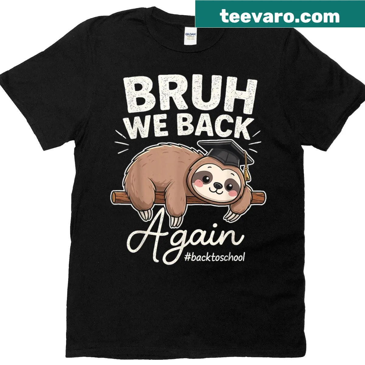 Toddler T-shirt with a funny sloth design for back-to-school — on a men's t-shirt