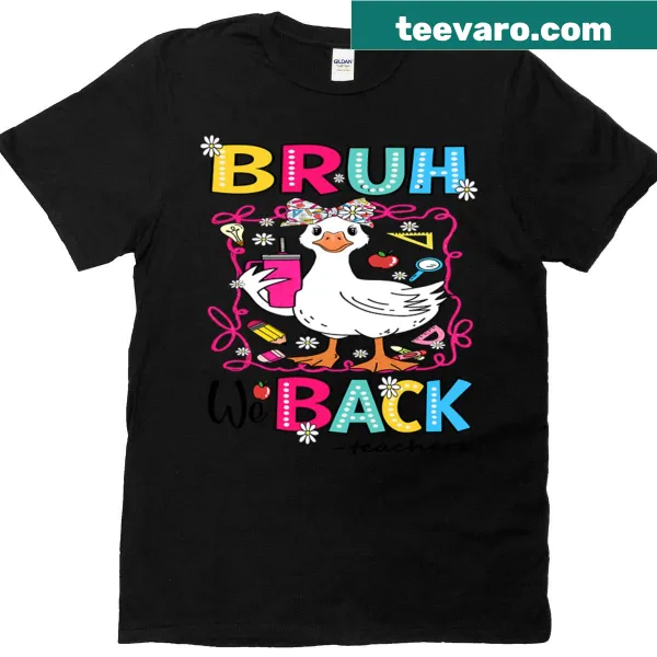 Humorous vintage back-to-school t-shirt for teachers featuring a goose