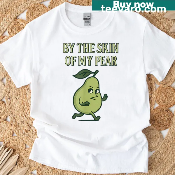 Humorous text design featuring a pear pun on a t-shirt
