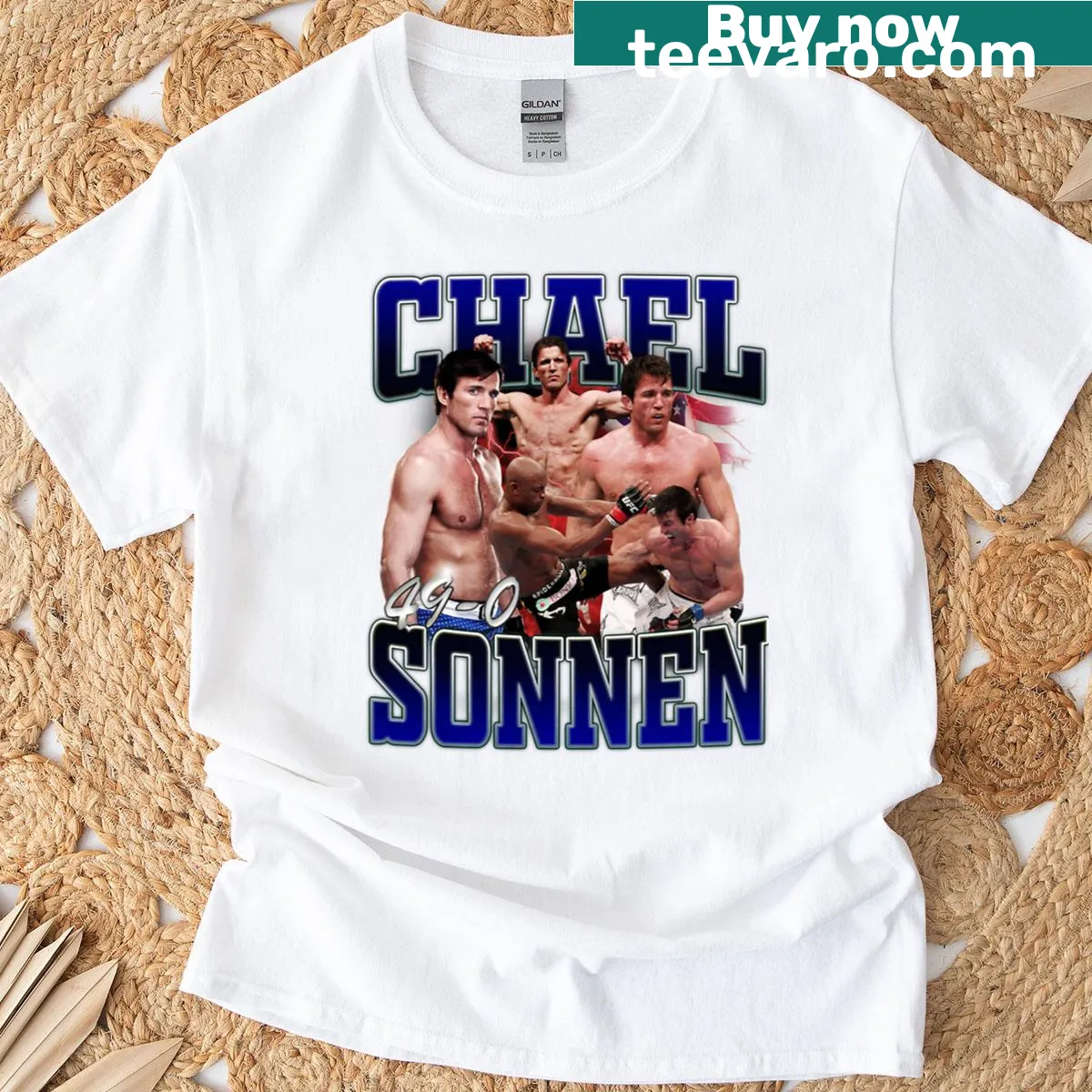 Retro Chael Sonnen bootleg T-shirt design — on a men's t-shirt