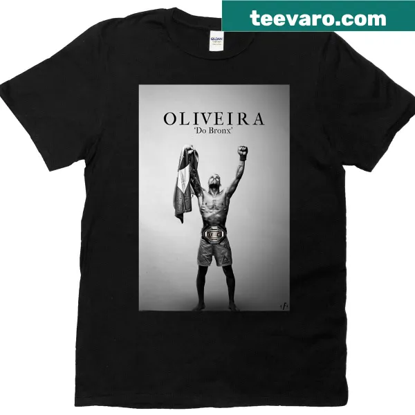 Illustration of Charles Oliveira on a T-shirt