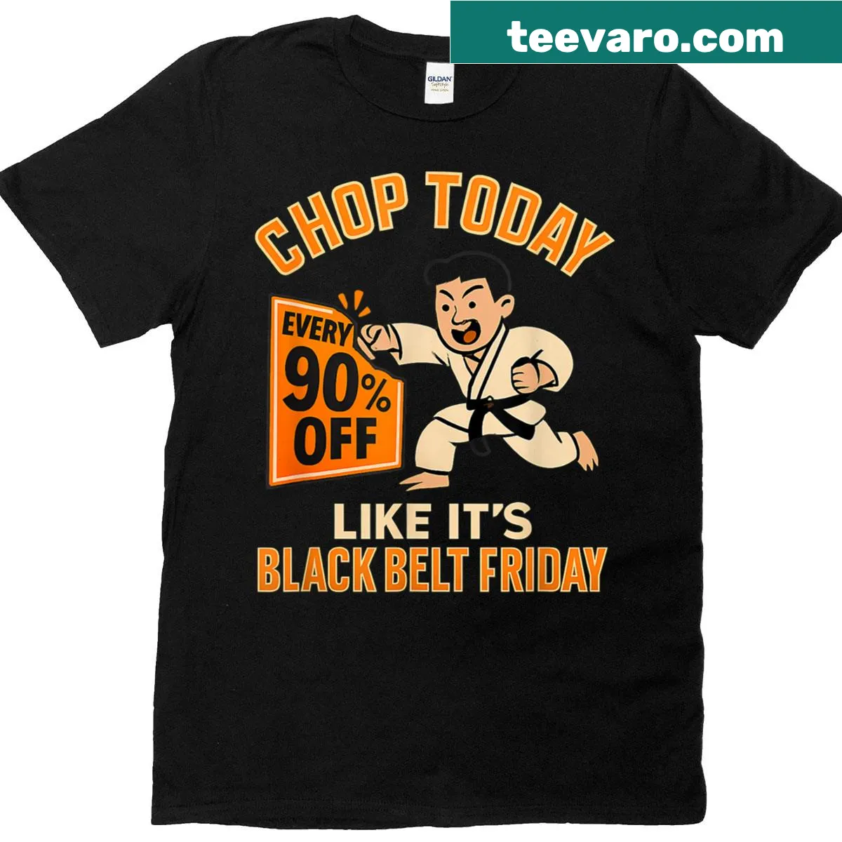 Motivational martial arts T-shirt with black belt phrase — on a men's t-shirt