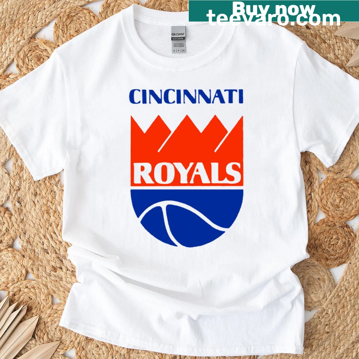 Cincinnati Royals T-shirt featuring the classic team logo — on a men's t-shirt