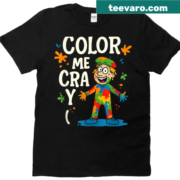 Artist humor t-shirt with rainbow graphic and playful text