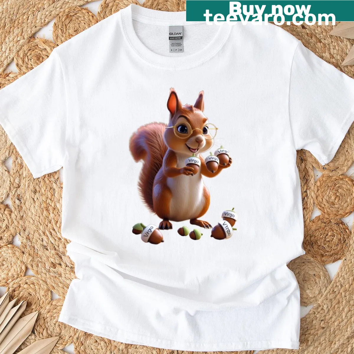 Cute cartoon squirrel graphic on an everyday T-shirt — on a men's t-shirt