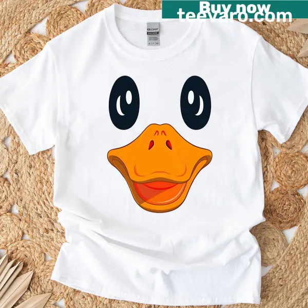Cute goose and duck face design for Halloween on a T-shirt