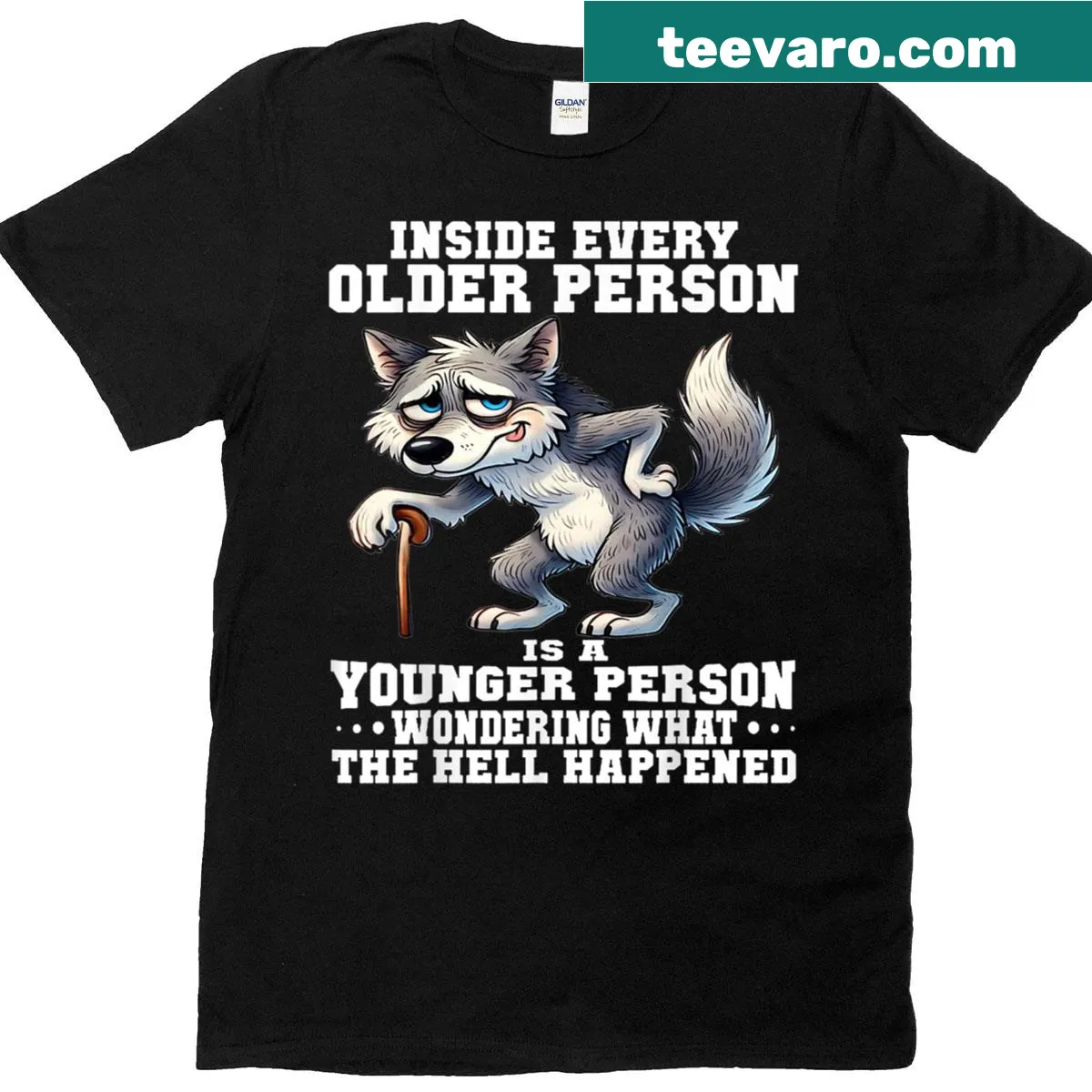 Humorous graphic about aging on dad's t-shirt — on a men's t-shirt