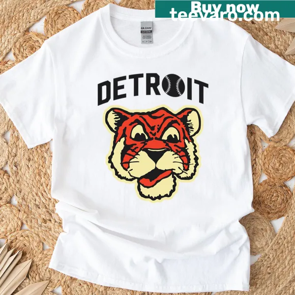 Illustrated Detroit Tigers logo T-shirt for sports fans