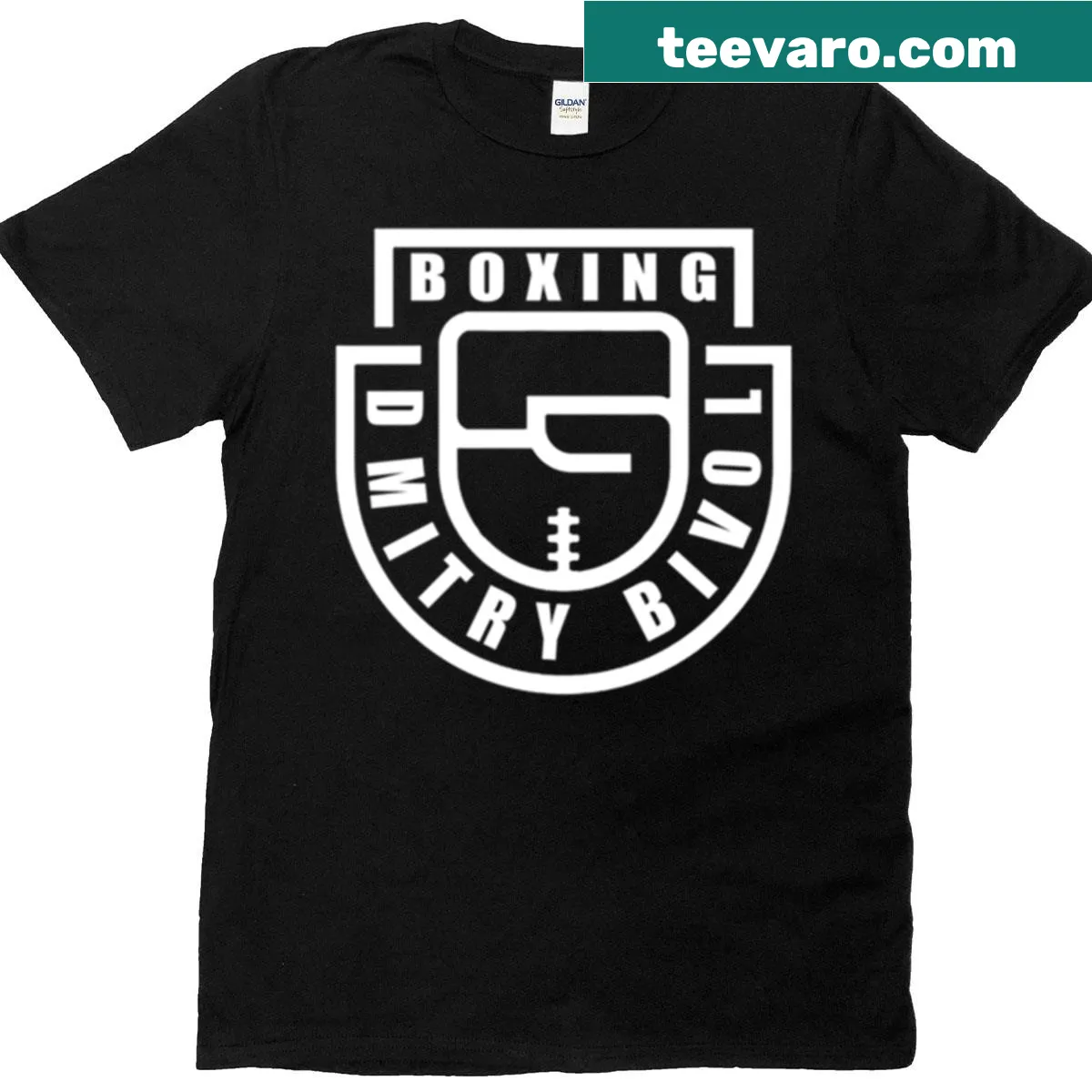 Boxing-themed t-shirt featuring Dmitry Bivol design — on a men's t-shirt
