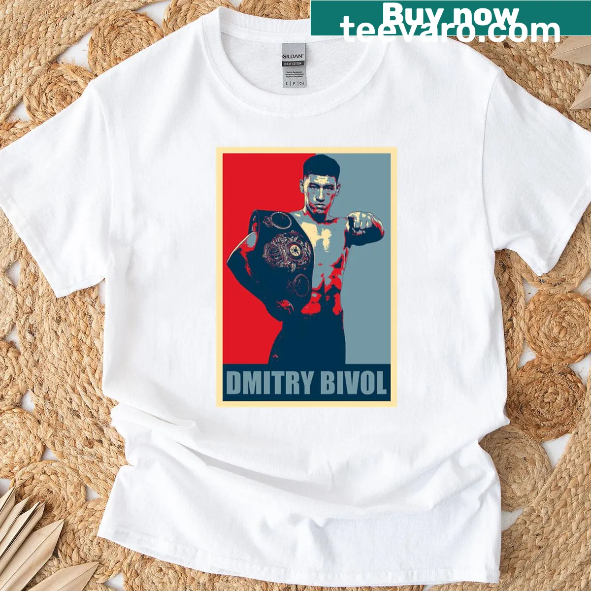 Inspirational Dmitry Bivol T-shirt with hopeful graphic — on a men's t-shirt