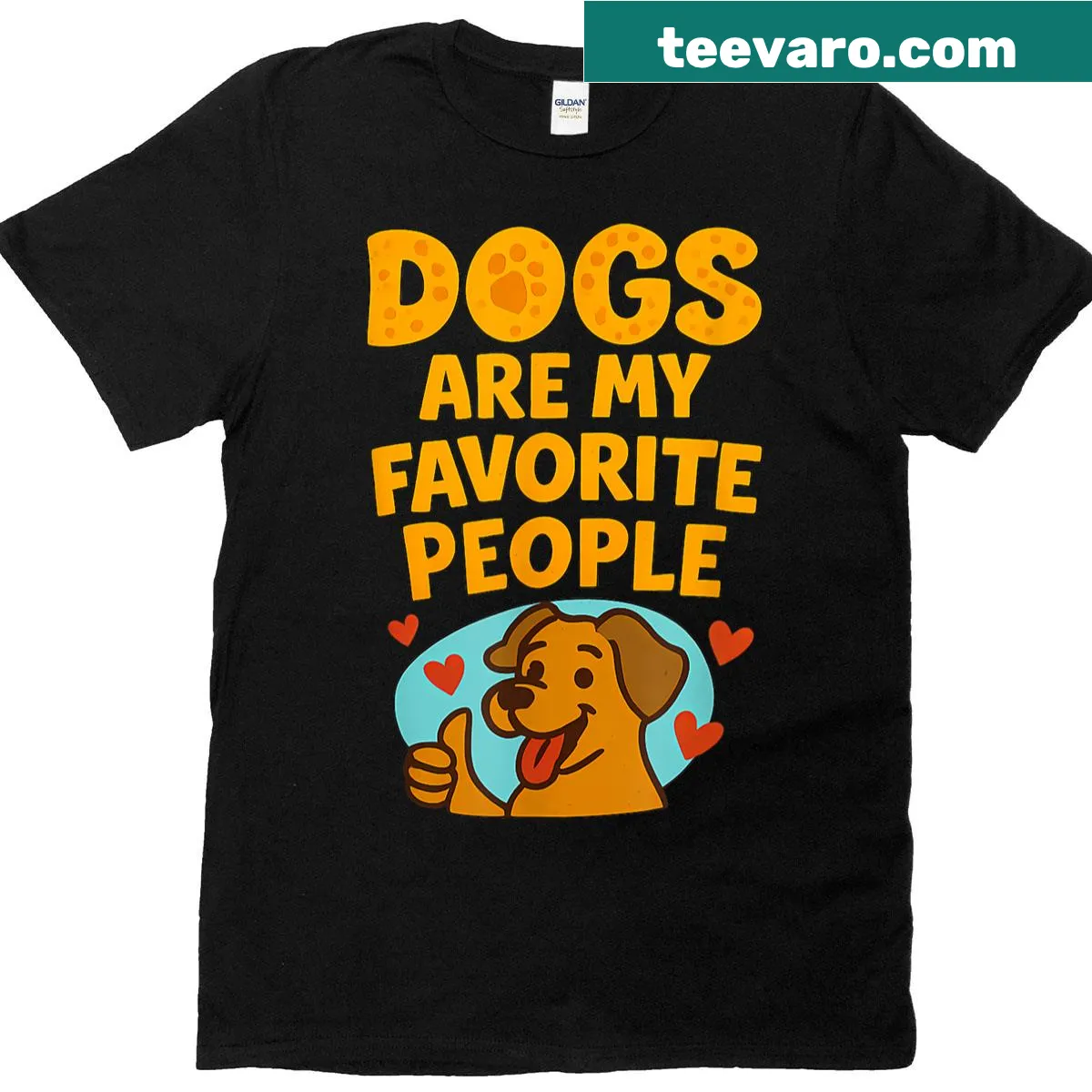 Graphic T-shirt with text 'Dogs Are My Favorite People' — on a men's t-shirt