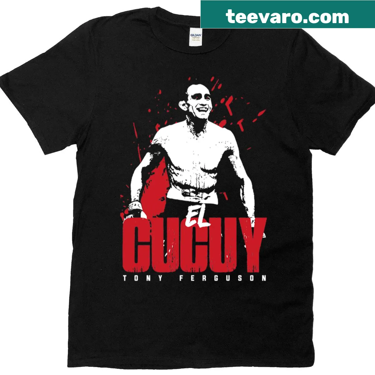 Illustrated Tony Ferguson shirt with 'El Cucuy' design — on a men's t-shirt