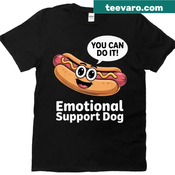 Kawaii hotdog dog character t-shirt with motivational theme