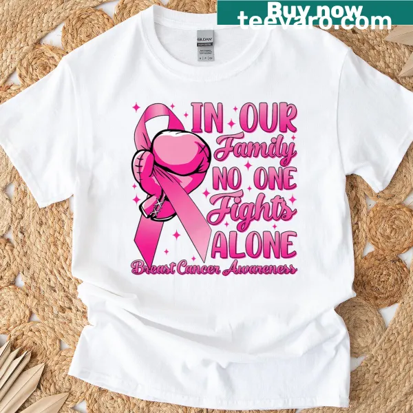 T-shirt supporting breast cancer awareness with a sentimental design for women.