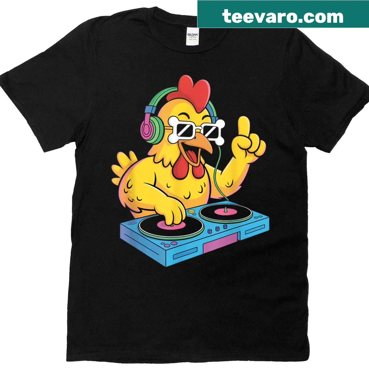 Christmas-themed T-shirt featuring DJ Cookie Beats illustration — on a men's t-shirt