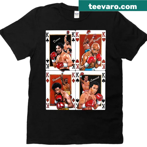 Boxing legends T-shirt featuring Duran, Hagler, Hearns, Leonard