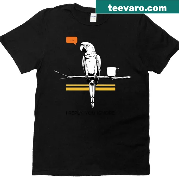 Parrot design with quote for community managers on a t-shirt