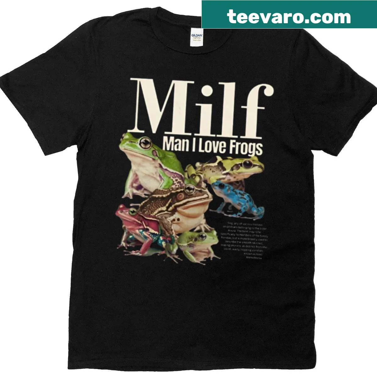 Cartoon frog with humorous saying for preschool kids on a T-shirt — on a men's t-shirt