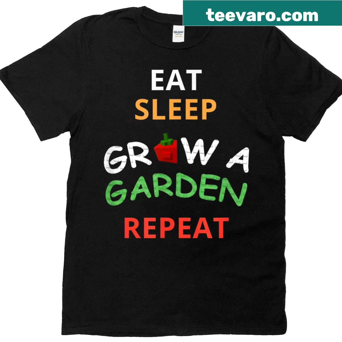 T-shirt with humorous gaming and gardening slogan — on a men's t-shirt