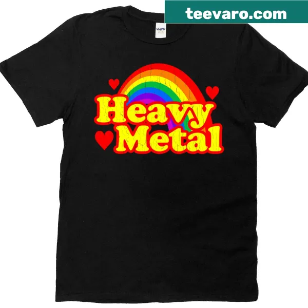 Funny T-shirt with heavy metal rainbow design