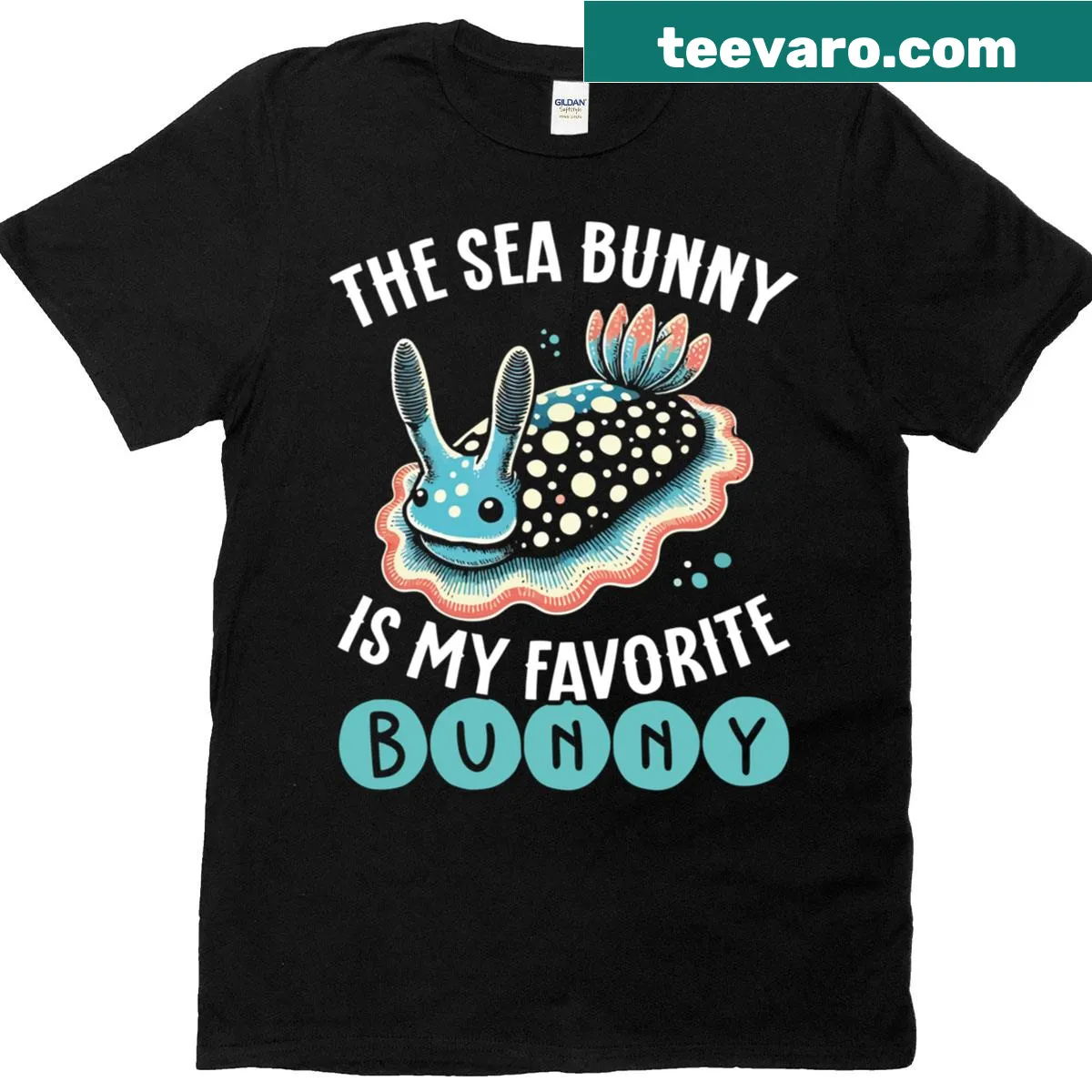 Illustrated nudibranch design for scuba divers on a T-shirt — on a men's t-shirt