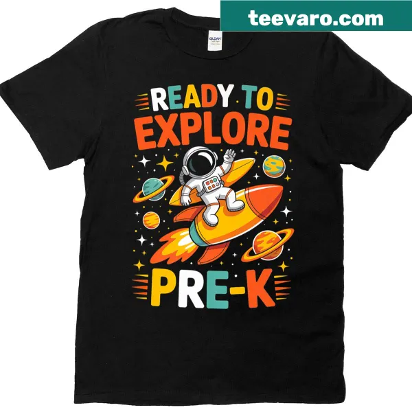 Astronaut graphic t-shirt for kids with space adventure theme