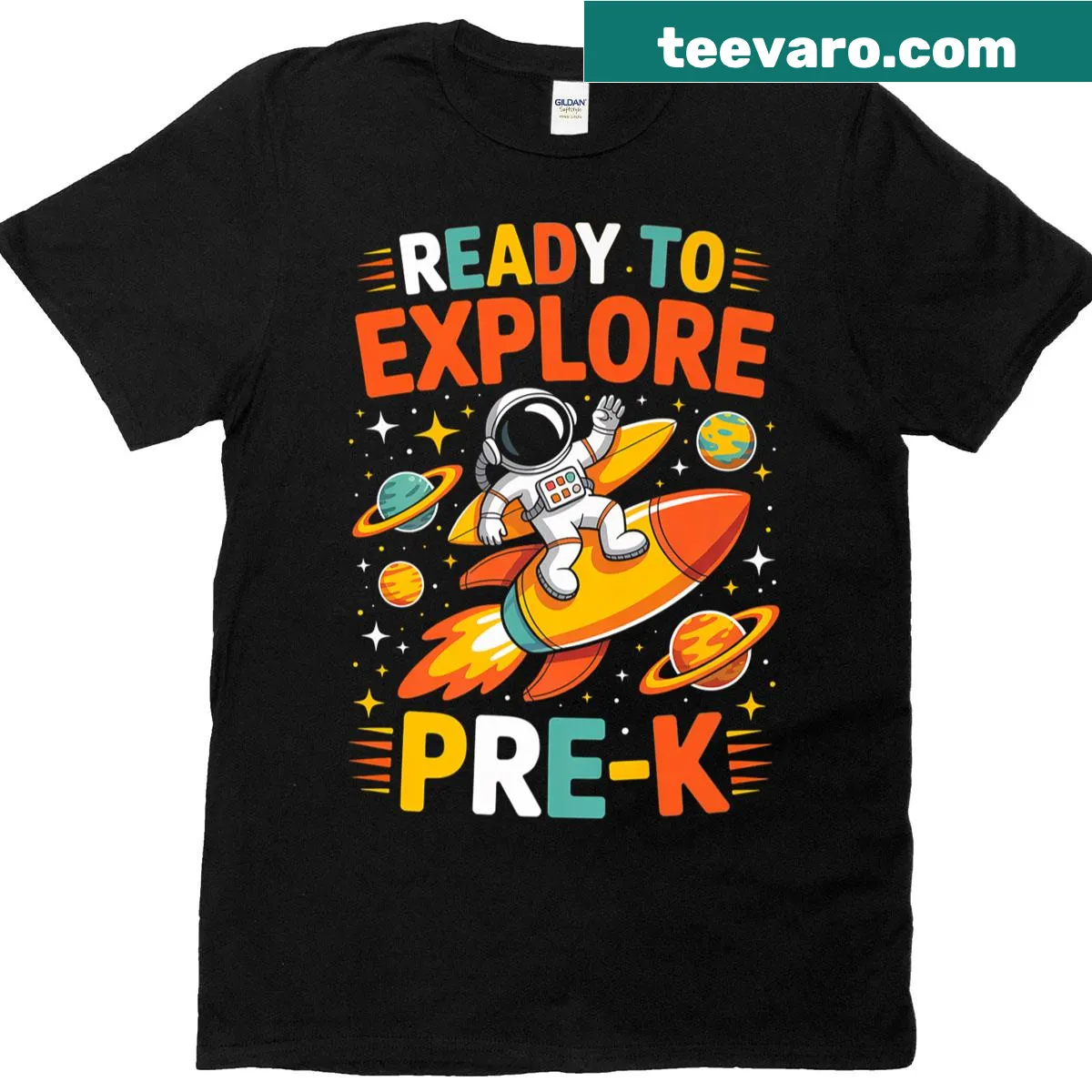 Astronaut graphic t-shirt for kids with space adventure theme — on a men's t-shirt
