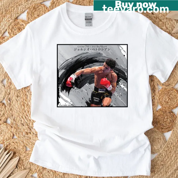 Illustration of kickboxer Giorgio Petrosyan in action on a T-shirt