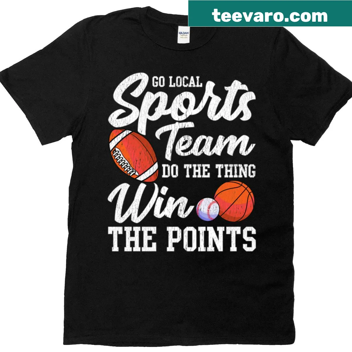 Vintage distressed T-shirt with funny sports fan pun design — on a men's t-shirt
