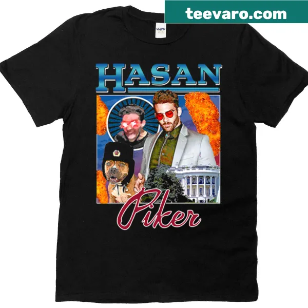 Humorous Hasan Piker-themed t-shirt for fans