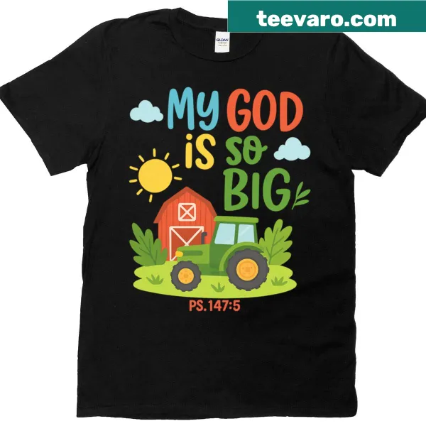 Youth T-shirt with Psalm 147:5 text design for Christian kids