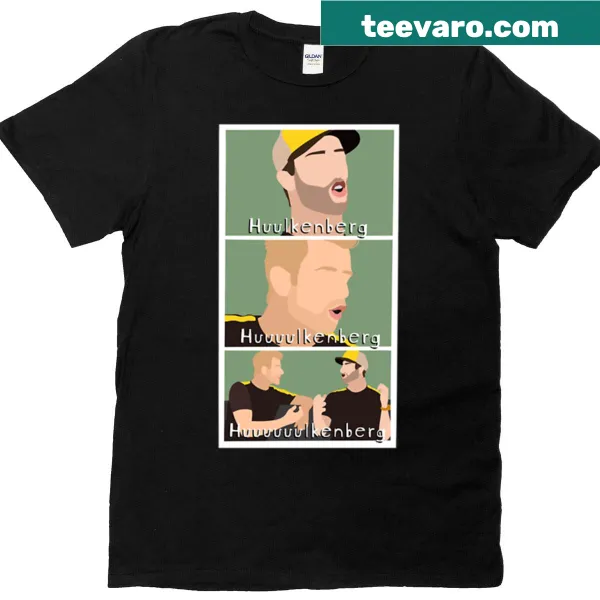 Humorous Hulkenberg meme graphic on an F1 t-shirt