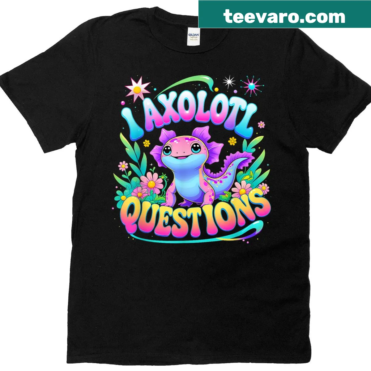 Funny T-shirt with axolotl pun — on a men's t-shirt