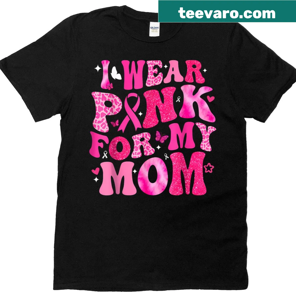 T-shirt with supportive breast cancer awareness message — on a men's t-shirt