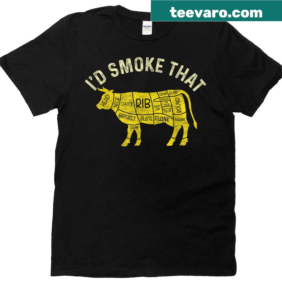 BBQ-themed t-shirt with humorous grilling graphic — on a men's t-shirt